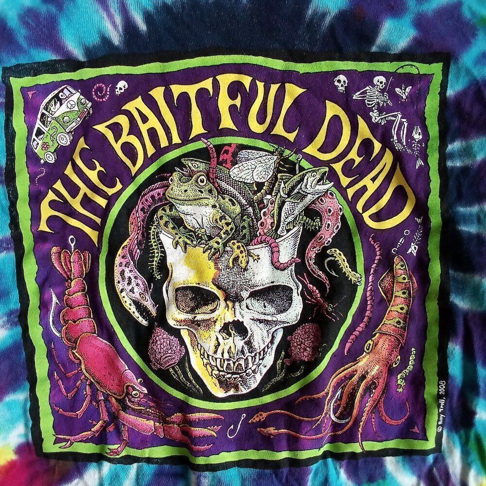 Ray Troll Baitful Dead Grateful Dead Parody Tie Dye T-Shirt
